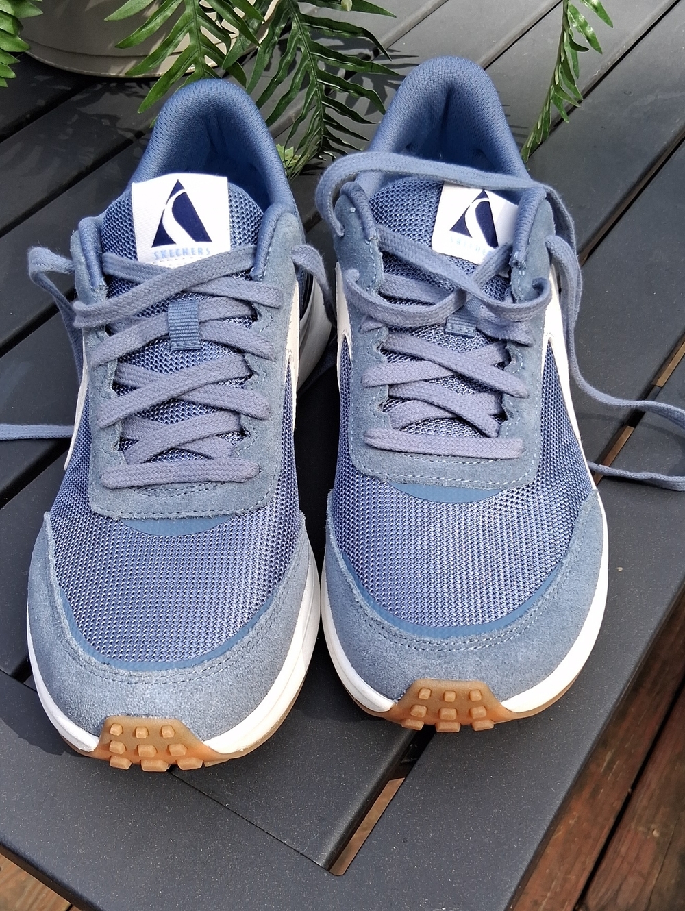 Skechers Unisex Slate Blue Mesh & Suede Sneakers
